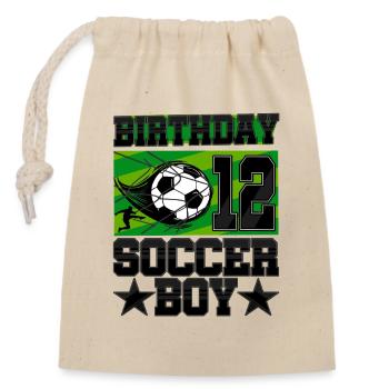 12th birthday Boy Soccer 12 Years Old Gifts - Verschließbarer Geschenkbeutel aus Baumwolle (14x20cm) - Natur - Vorne