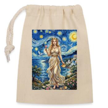 Nuit étoilée d’Aphrodite - Sac cadeau en coton avec cordon (14 x 20 cm) - nature - Devant