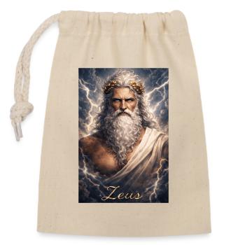 Zeus Portrait - Closable cotton gift bag (14x20cm) - nature - Front