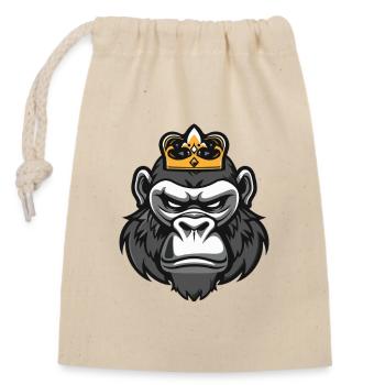 Couronne de tête de gorille - Sac cadeau en coton avec cordon (14 x 20 cm) - nature - Devant