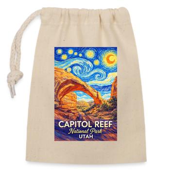 Capitol Reef Nationalpark, Utah Sternennacht - Verschließbarer Geschenkbeutel aus Baumwolle (14x20cm) - Natur - Vorne