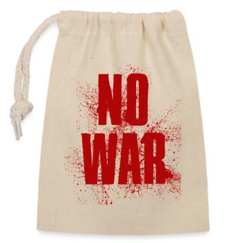 PAS DE GUERRE – Déclaration pour la paix contre la guerre - Sac cadeau en coton avec cordon (14 x 20 cm) - nature - Devant