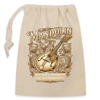 Mandolin Eight Strings of Happiness - Mandoline - Closable cotton gift bag (14x20cm) - nature - Front