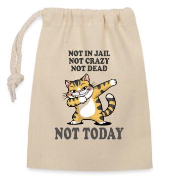 Not Today Funny Cat Sarcasm Design - Closable cotton gift bag (14x20cm) - nature - Front