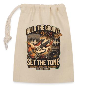 Hold the Groove Set the Tone - Closable cotton gift bag (14x20cm) - nature - Front