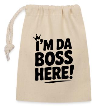 I'm Here! - Closable cotton gift bag (14x20cm) - nature - Front