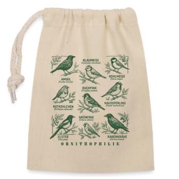 Ornithophilie Vogelarten Ornithologie Vogel - Verschließbarer Geschenkbeutel aus Baumwolle (14x20cm) - Natur - Vorne