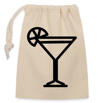 Cocktail - Verschließbarer Geschenkbeutel aus Baumwolle (14x20cm) - Natur - Vorne