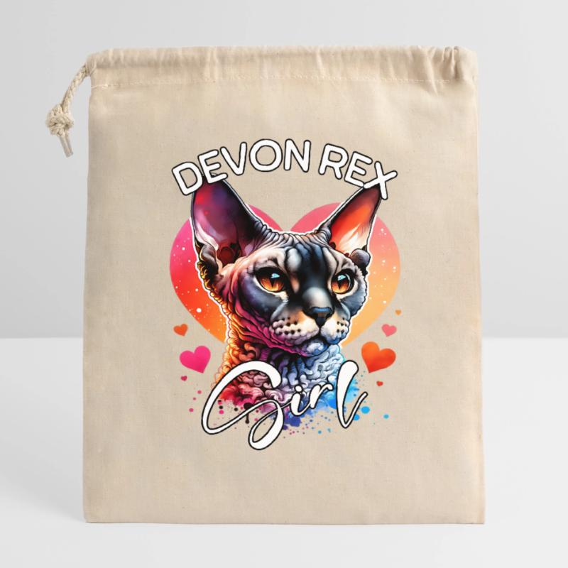 Devon Rex Mädchen Devon Rex Verschließbarer Geschenkbeutel aus Baumwolle (14x20cm)