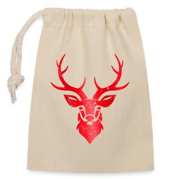 Deer Vintage Antler Retro Deer Antler Souvenir - Closable cotton gift bag (14x20cm) - nature - Front