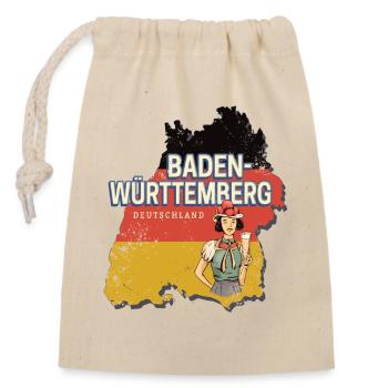 Baden-Württemberg Deutschland Bundesland Souvenir - Verschließbarer Geschenkbeutel aus Baumwolle (14x20cm) - Natur - Vorne