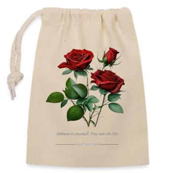 Rose - Sac cadeau en coton avec cordon (14 x 20 cm) - nature - Devant