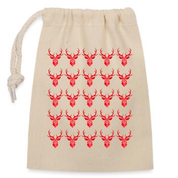 Deer with Antlers Retro Deer Antler Souvenir - Closable cotton gift bag (14x20cm) - nature - Front