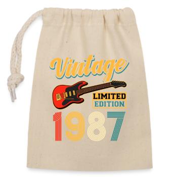 Vintage 1987 Guitare Édition Limitée Design du Tee - Sac cadeau en coton avec cordon (14 x 20 cm) - nature - Devant