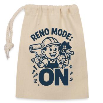 Renomodus an | Renovierung Heimwerker - Verschließbarer Geschenkbeutel aus Baumwolle (14x20cm) - Natur - Vorne