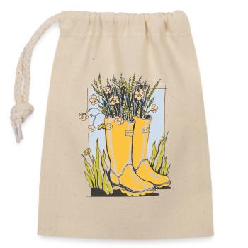 Garden Decoration - Closable cotton gift bag (14x20cm) - nature - Front