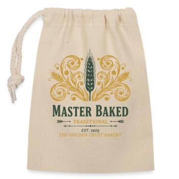 Sauerteigbrot Backmeister Traditionell gebacken - Verschließbarer Geschenkbeutel aus Baumwolle (14x20cm) - Natur - Vorne
