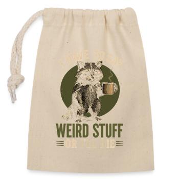 Dicton Raton Coffee – Des choses bizarres - Sac cadeau en coton avec cordon (14 x 20 cm) - nature - Devant