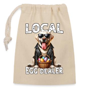 Ostern Retriever Egg Dealer - Verschließbarer Geschenkbeutel aus Baumwolle (14x20cm) - Natur - Vorne