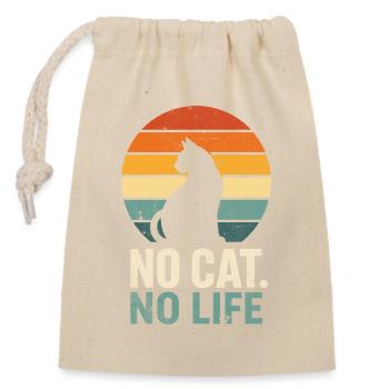 No cat, no life - Closable cotton gift bag (14x20cm) - nature - Front