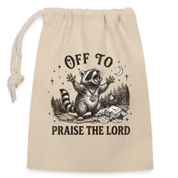 To praise the Lord Christian Waschbär - Closable cotton gift bag (14x20cm) - nature - Front