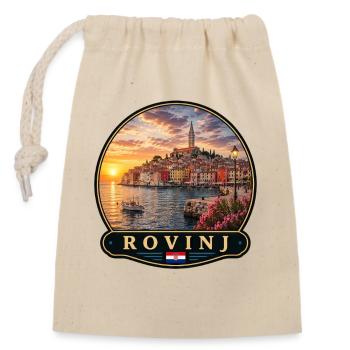 Rovinj Kroatien Küstenstadt Altstadt Urlaub Erinne - Verschließbarer Geschenkbeutel aus Baumwolle (14x20cm) - Natur - Vorne