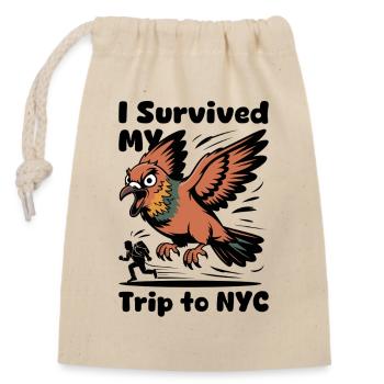 I Survived My Trip To Nyc Souvenir Tourists - Closable cotton gift bag (14x20cm) - nature - Front