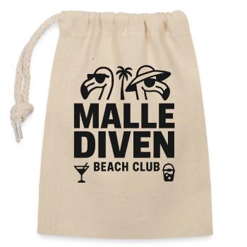 Malle Diven Beach Club Flamingo Mallorca Party - Verschließbarer Geschenkbeutel aus Baumwolle (14x20cm) - Natur - Vorne