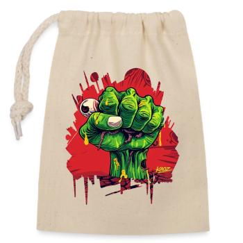 Zombie Fist Graffiti Tee - Closable cotton gift bag (14x20cm) - nature - Front