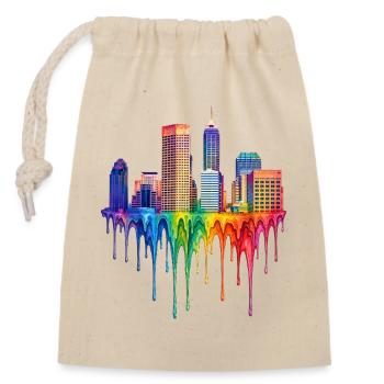 Indianapolis Indiana Tropfende Farbe - Verschließbarer Geschenkbeutel aus Baumwolle (14x20cm) - Natur - Vorne