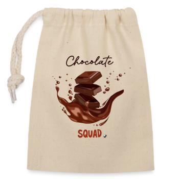 Chocolate Pieces and Melted Chocolate Abbi - Closable cotton gift bag (14x20cm) - nature - Front