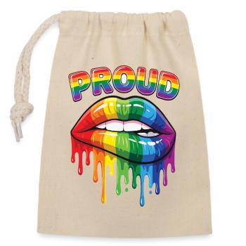 Pride Month LGBT – Stolz! - Verschließbarer Geschenkbeutel aus Baumwolle (14x20cm) - Natur - Vorne