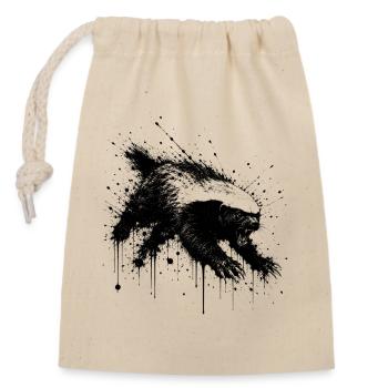 Honey Badger Splatter - Closable cotton gift bag (14x20cm) - nature - Front