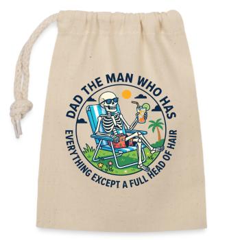 Papa, l’homme qui a tout sauf une tête pleine - Sac cadeau en coton avec cordon (14 x 20 cm) - nature - Devant