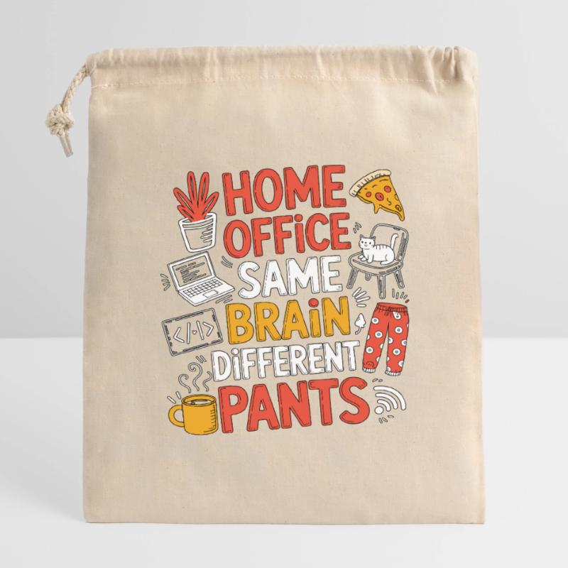 Remote Developer Home Office Same Web Developer Closable cotton gift bag (14x20cm)