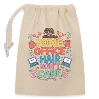 Remote Developer Home Office Hair Web Developer - Verschließbarer Geschenkbeutel aus Baumwolle (14x20cm) - Natur - Vorne