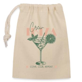 Espagne Vacances Ibiza plage Voyage entre filles Voyage entre filles - Sac cadeau en coton avec cordon (14 x 20 cm) - nature - Devant