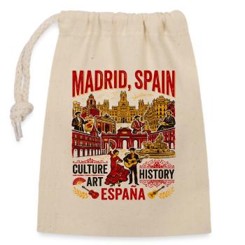Madrid Spain Landmarks Flamenco Dancer Guitar - Verschließbarer Geschenkbeutel aus Baumwolle (14x20cm) - Natur - Vorne