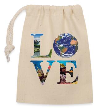 L’amour de la nature et de la terre avec des océans et des montagnes - Sac cadeau en coton avec cordon (14 x 20 cm) - nature - Devant