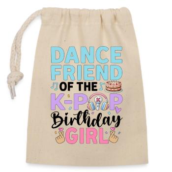 Amie danseuse de la fille anniversaire de la K-Pop - Sac cadeau en coton avec cordon (14 x 20 cm) - nature - Devant