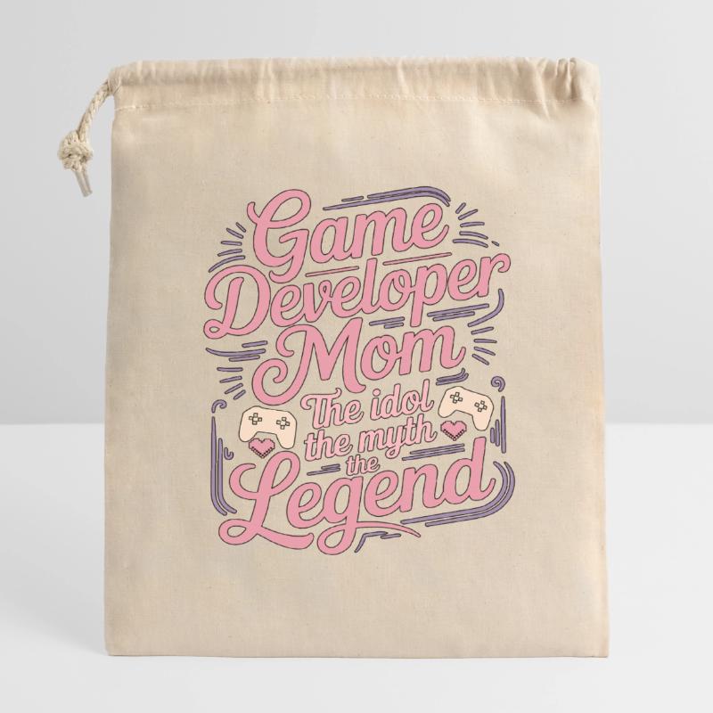 Game Developer Mom The Idol The Myth Game Coder Verschließbarer Geschenkbeutel aus Baumwolle (14x20cm)