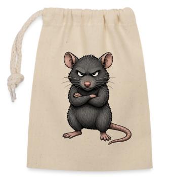 Moany Rat – Bad Mood? Perfected. - Closable cotton gift bag (14x20cm) - nature - Front