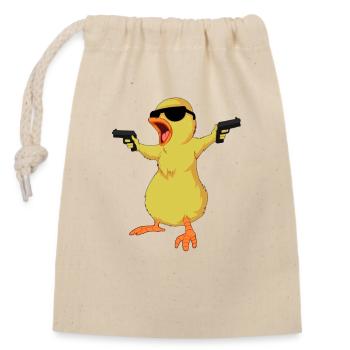 Süßes Mädchen, Mafia, Gangster, lustiger Cartoon, Vogelgeschenk - Verschließbarer Geschenkbeutel aus Baumwolle (14x20cm) - Natur - Vorne