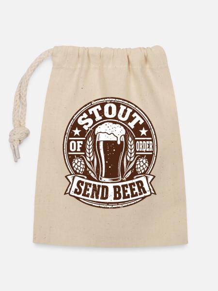 Bierfan Brauhaus Bierliebhaber Geschenk - Verschließbarer Geschenkbeutel aus Baumwolle (14x20cm) - Natur