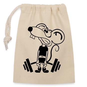 Pump Maus kontur 1c - Sac cadeau en coton avec cordon (14 x 20 cm) - nature - Devant