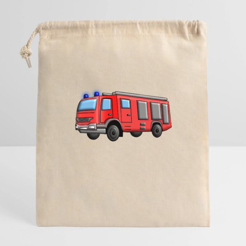 Fire engine Fire engine Fire engine Fire engine Closable cotton gift bag (14x20cm)