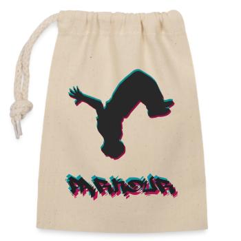 Parkour - Closable cotton gift bag (14x20cm) - nature - Front