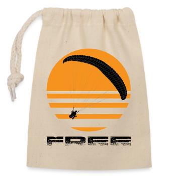 Paragliding - Closable cotton gift bag (14x20cm) - nature - Front
