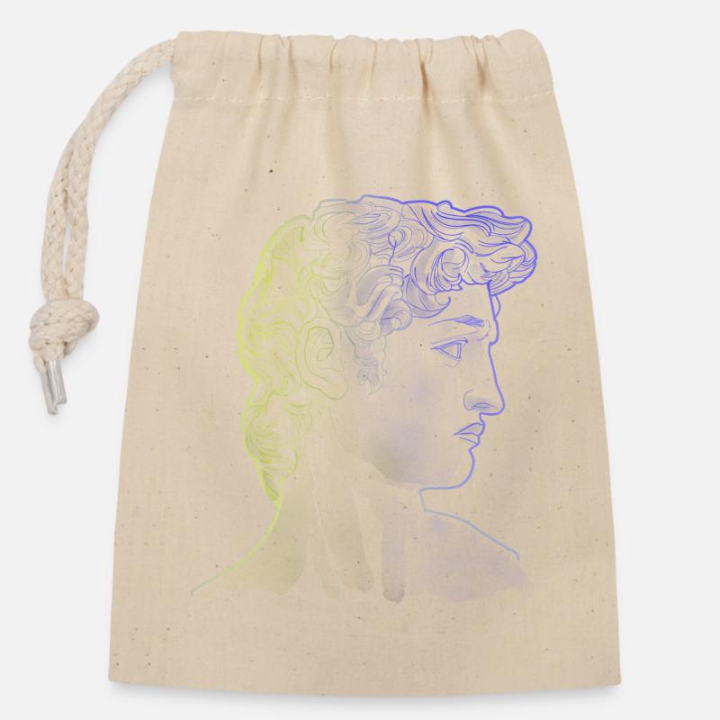 David Michelangelo - Verschließbarer Geschenkbeutel aus Baumwolle (14x20cm) - Natur