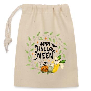 Joyeux Halloween Banane - Sac cadeau en coton avec cordon (14 x 20 cm) - nature - Devant